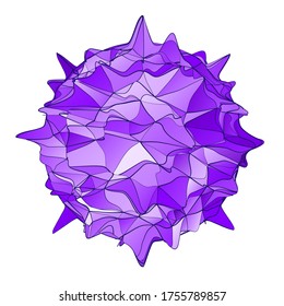 Lowpoly Coronavirus Sign Icon. Vector Illustration