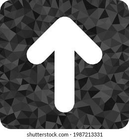 Low-poly up cursor designed with scattered filled triangles. Triangle up cursor polygonal icon illustration. Up Cursor icon is filled with triangles.