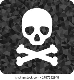 Low-poly death box designed from chaotic filled triangles. Triangle death box polygonal symbol illustration. Death Box icon is filled with triangles.