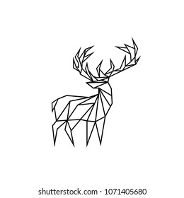 lowpoly deer logo template