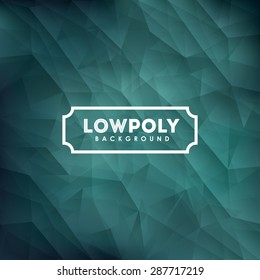 Lowpoly design over blue crumpled  background, vector illustration