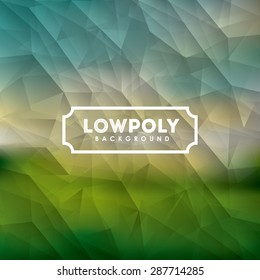 Lowpoly design over colored crumpled  background, vector illustration