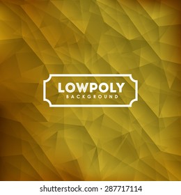 Lowpoly design over yellow crumpled  background, vector illustration