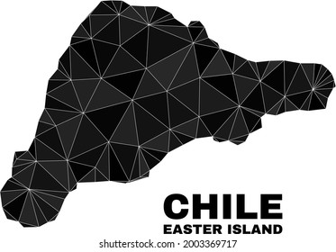 Low-poly Easter Island map. Polygonal Easter Island map vector filled of random triangles. Triangulated Easter Island map polygonal collage for political posters.