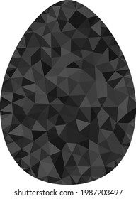 Low-poly egg designed with scattered filled triangles. Triangle egg polygonal symbol illustration. Egg icon is filled with triangles. Flat geometric polygonal illustration based on egg icon.