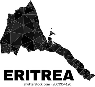 Low-poly Eritrea map. Polygonal Eritrea map vector combined from random triangles. Triangulated Eritrea map polygonal model for education illustrations.