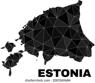 Low-poly Estonia map. Polygonal Estonia map vector combined of chaotic triangles. Triangulated Estonia map polygonal abstraction for political illustrations.