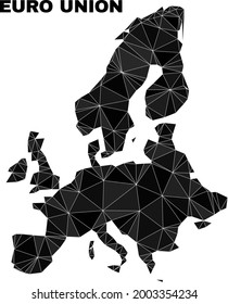 Low-Poly-Eurounion-Karte. Polygonal Euro Union Karte Vektor gefüllt aus zufälligen Dreiecken. Triangulierte Euro Union-Karte polygonale Abstraktion für politische Illustrationen.