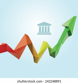 Lowpoly finance increase diagram