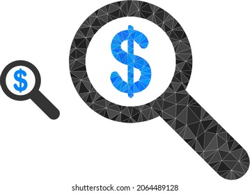 lowpoly financial audit icon on a white background. Flat geometric polygonal illustration based on financial audit icon. Polygonal financial audit vector combined from randomized triangles.