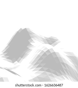 Low-poly geometric 3D mountain landscape. Vector illustration