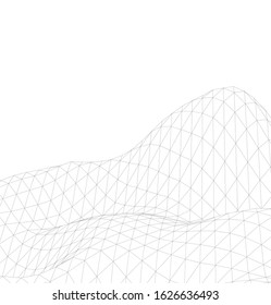 Low-poly geometric 3D mountain landscape. Vector illustration