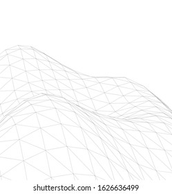 Low-poly geometric 3D mountain landscape. Vector illustration
