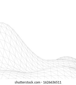 Low-poly geometric 3D mountain landscape. Vector illustration
