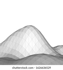 Low-poly geometric 3D mountain landscape. Vector illustration