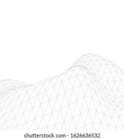 Low-poly geometric 3D mountain landscape. Vector illustration