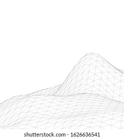 Low-poly geometric 3D mountain landscape. Vector illustration