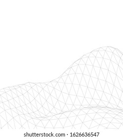 Low-poly geometric 3D mountain landscape. Vector illustration
