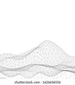 Low-poly geometric 3D mountain landscape. Vector illustration