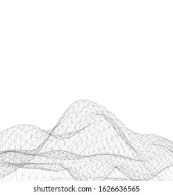 Low-poly geometric 3D mountain landscape. Vector illustration
