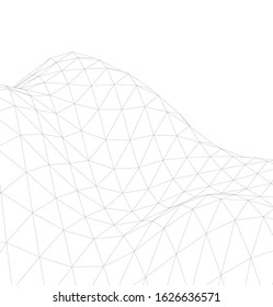 Low-poly geometric 3D mountain landscape. Vector illustration