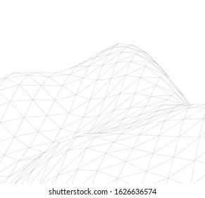 Low-poly geometric 3D mountain landscape. Vector illustration
