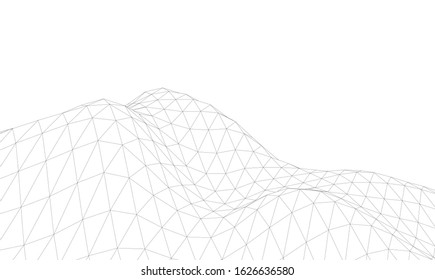 Low-poly geometric 3D mountain landscape. Vector illustration
