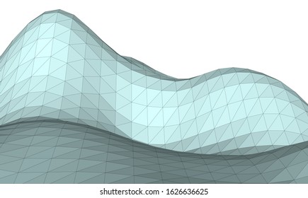 Low-poly geometric 3D mountain landscape. Vector illustration