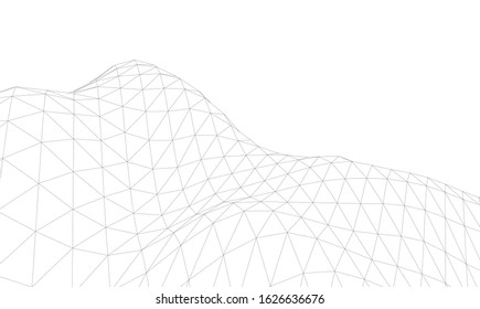 Low-poly geometric 3D mountain landscape. Vector illustration