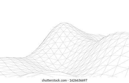 Low-poly geometric 3D mountain landscape. Vector illustration