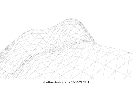 Low-poly geometric 3D mountain landscape. Vector illustration