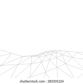 Low-poly geometric 3D mountain landscape. Vector illustration.