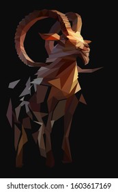 the lowpoly goat. symbol of capricorn