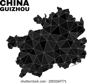lowpoly Guizhou Province map. Polygonal Guizhou Province map vector is combined of scattered triangles. Triangulated Guizhou Province map polygonal abstraction for patriotic posters.
