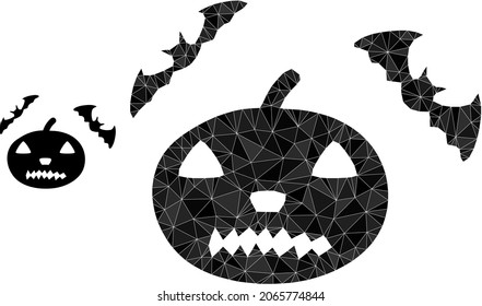 Low-poly halloween icon on a white background. Flat geometric polygonal abstraction based on halloween icon. Polygonal halloween vector is filled of random triangles.