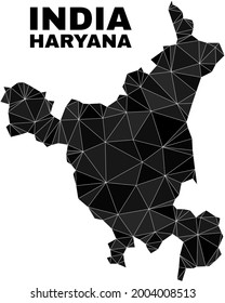 lowpoly Haryana State map. Polygonal Haryana State map vector filled from scattered triangles. Triangulated Haryana State map polygonal collage for education purposes.