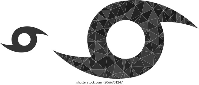lowpoly hurricane icon on a white background. Flat geometric polygonal illustration based on hurricane icon. Polygonal hurricane vector is combined from scattered triangles.