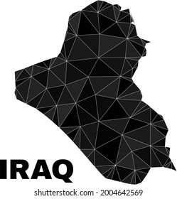 Low-poly Iraq map. Polygonal Iraq map vector filled from chaotic triangles. Triangulated Iraq map polygonal collage for political illustrations.