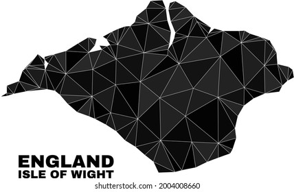 Low-poly Isle of Wight map. Polygonal Isle of Wight map vector is combined with random triangles. Triangulated Isle of Wight map polygonal model for patriotic templates.