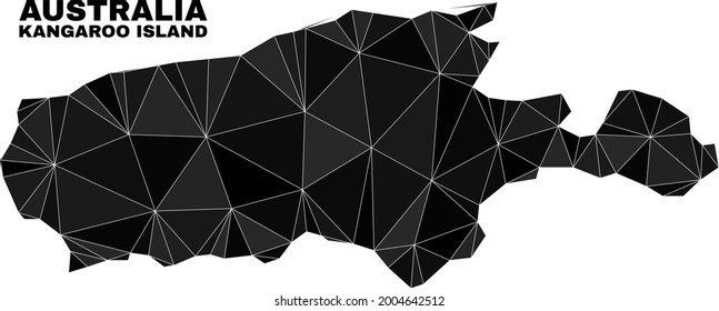 Low-poly Kangaroo Island map. Polygonal Kangaroo Island map vector constructed from random triangles. Triangulated Kangaroo Island map polygonal model for patriotic templates.