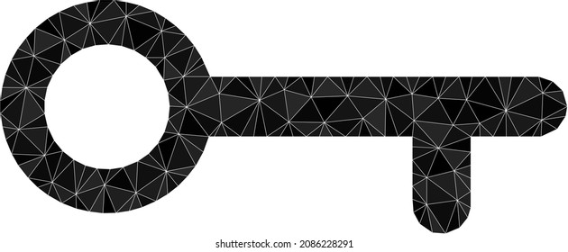 La imagen de icono de tecla de barra baja se combina con triángulos rellenos aleatoriamente. Ilustración vectorial de icono poligonal de clave triangulada. El icono de clave está lleno de triángulos.