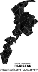 lowpoly Khyber Pakhtunkhwa Province map. Polygonal Khyber Pakhtunkhwa Province map vector constructed from chaotic triangles.