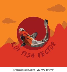 lowpoly koi fish vector abstract style