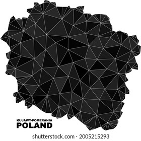 Low-poly Kujawy-Pomerania Province map. Polygonal Kujawy-Pomerania Province map vector designed with randomized triangles.