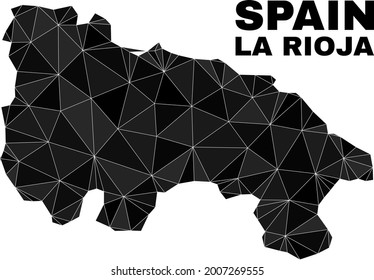 lowpoly La Rioja of Spain map. Polygonal La Rioja of Spain map vector is designed from randomized triangles. Triangulated La Rioja of Spain map polygonal model for education templates.