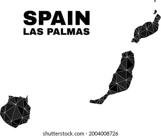 Low-poly Las Palmas Province map. Polygonal Las Palmas Province map vector filled with chaotic triangles. Triangulated Las Palmas Province map polygonal collage for political purposes.