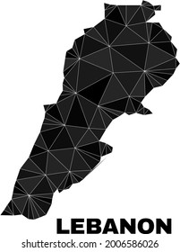 Low-poly Lebanon map. Polygonal Lebanon map vector is filled of randomized triangles. Triangulated Lebanon map polygonal model for patriotic templates.