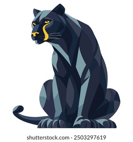 Low-Poly Leopard, Geometric and Modern Animal Design - Flat Vector Illustration