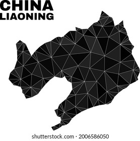 Low-poly Liaoning Province map. Polygonal Liaoning Province map vector is designed with scattered triangles. Triangulated Liaoning Province map polygonal model for education purposes.