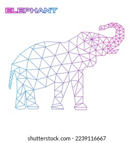 Lowpoly line elephant logo image